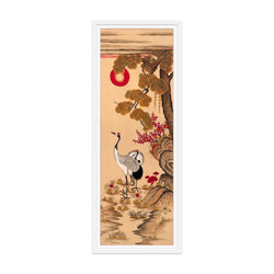 Pair of Cranes Bathing Traditional Art Print