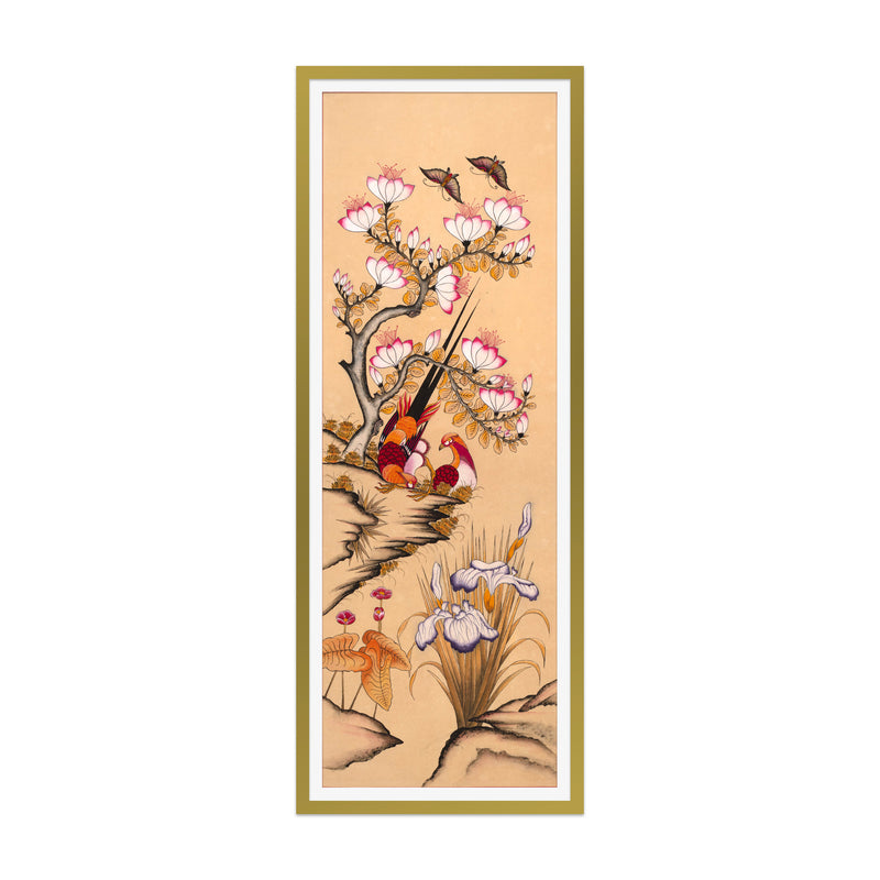 Pair of mythical birds and Magnolia tree Art Print