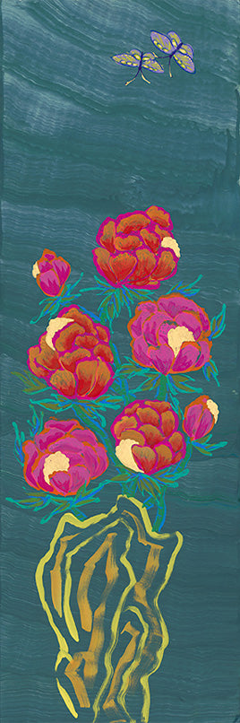 Peonies and Butterflies Dusk to Night 3 Art Print