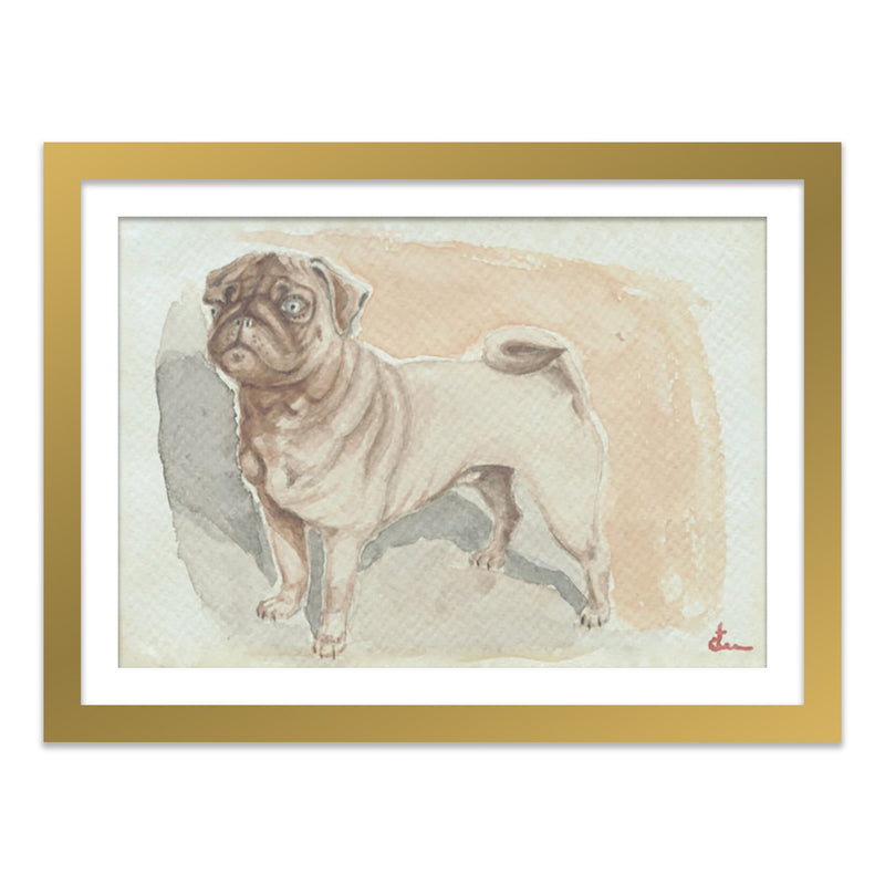 Standing Pug Art Print