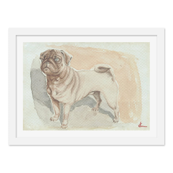 Standing Pug Art Print