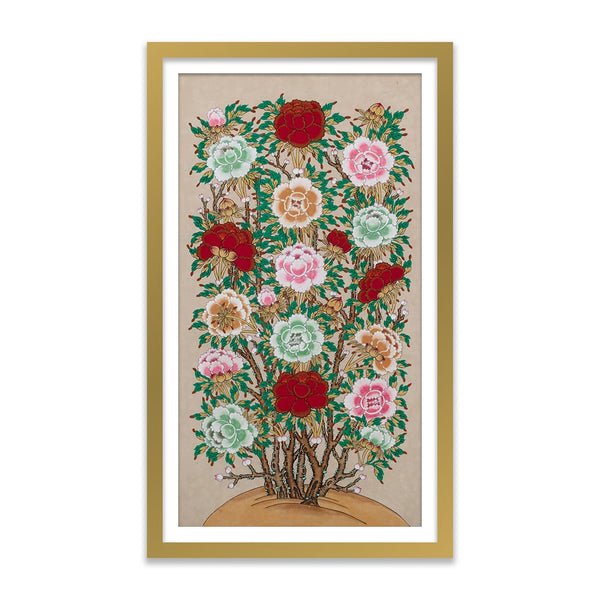 Traditional Korean Peony Screen A