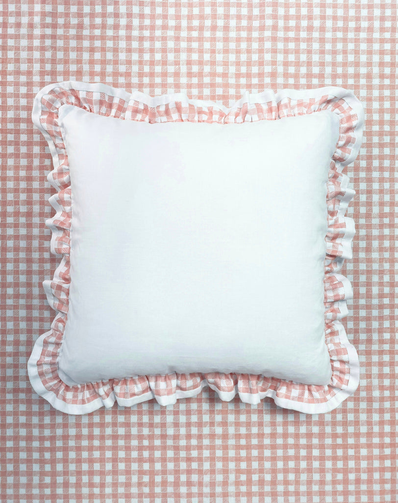 Pink discount gingham pillow