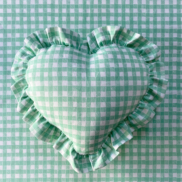 Green heart outlet pillow